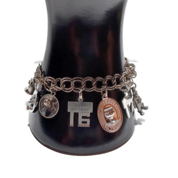 Unbranded Jewelry Vtg 7s Old School Charm Bracelet Poshmark